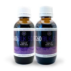 C60 Organic Black Seed Oil with 99.99% Pure Carbon 60 - 100ml x 2 bottles