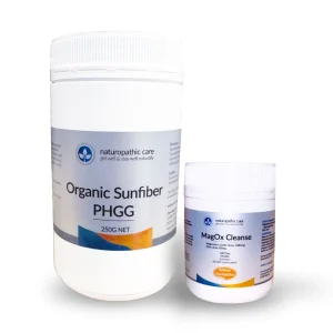 GUT HARMONY BUNDLE - MagOx Cleanse 120 Caps & Organic Sunfiber - (PHGG) 250g
