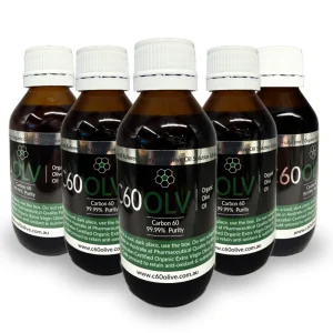 C60 Australian Organic Olive Oil with 99.99% Pure Carbon 60 - 100ml x 5 bottles